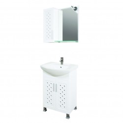 Долен шкаф с порцеланова мивка + Горен шкаф с огледало от PVC Arhea-М